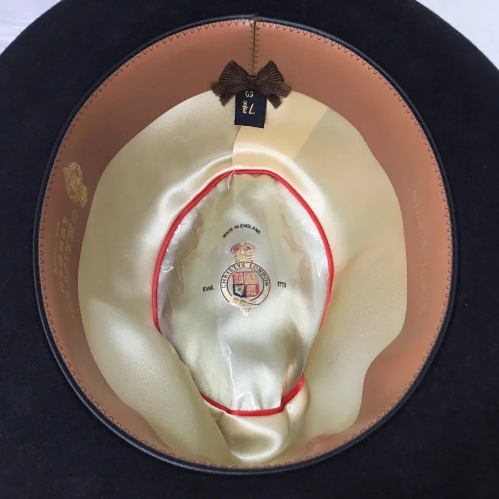 Worth & Worth Christy's London Fine Fur Felt NWOT Fedora Black 7 3/8 England